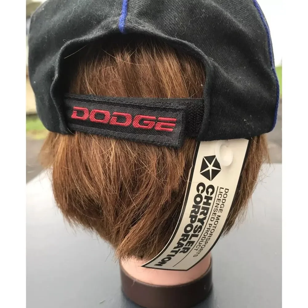 NEW Black Dodge Motorsports Strapback Hat Cap DP Racing Chrysler Corporation USA - Picture 2 of 4